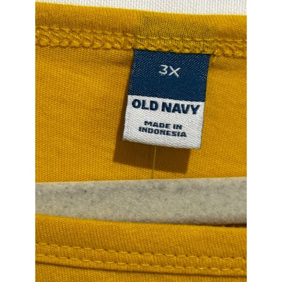 Old Navy Gold mustard Casual Swing Tee Top embroidered sleeve womens 3x boho - Picture 3 of 7